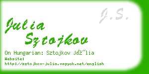 julia sztojkov business card